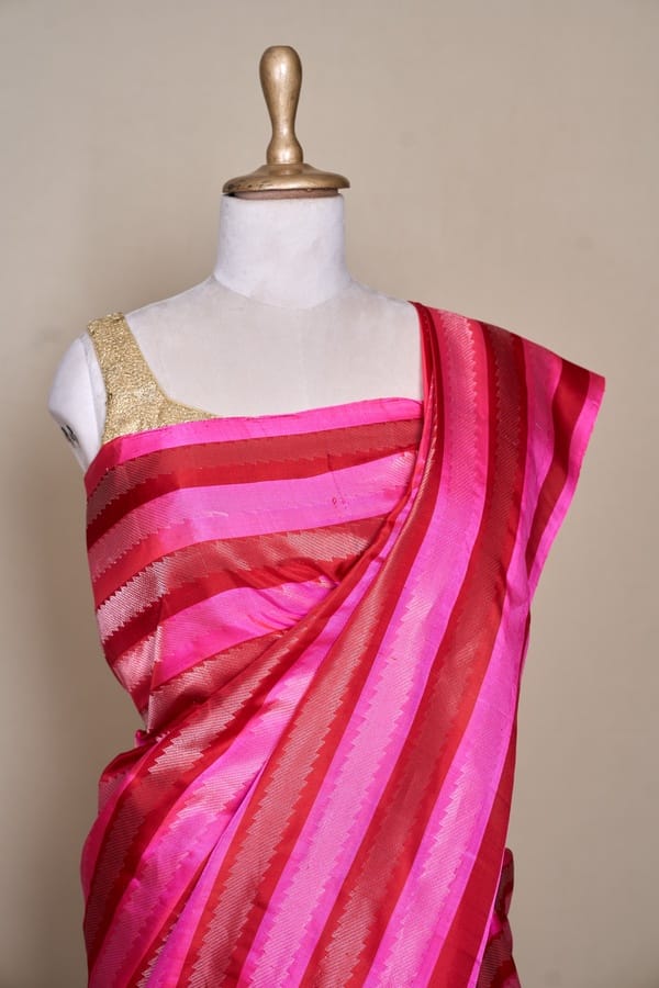 Fuchsia Pink South Soft Silk Saree