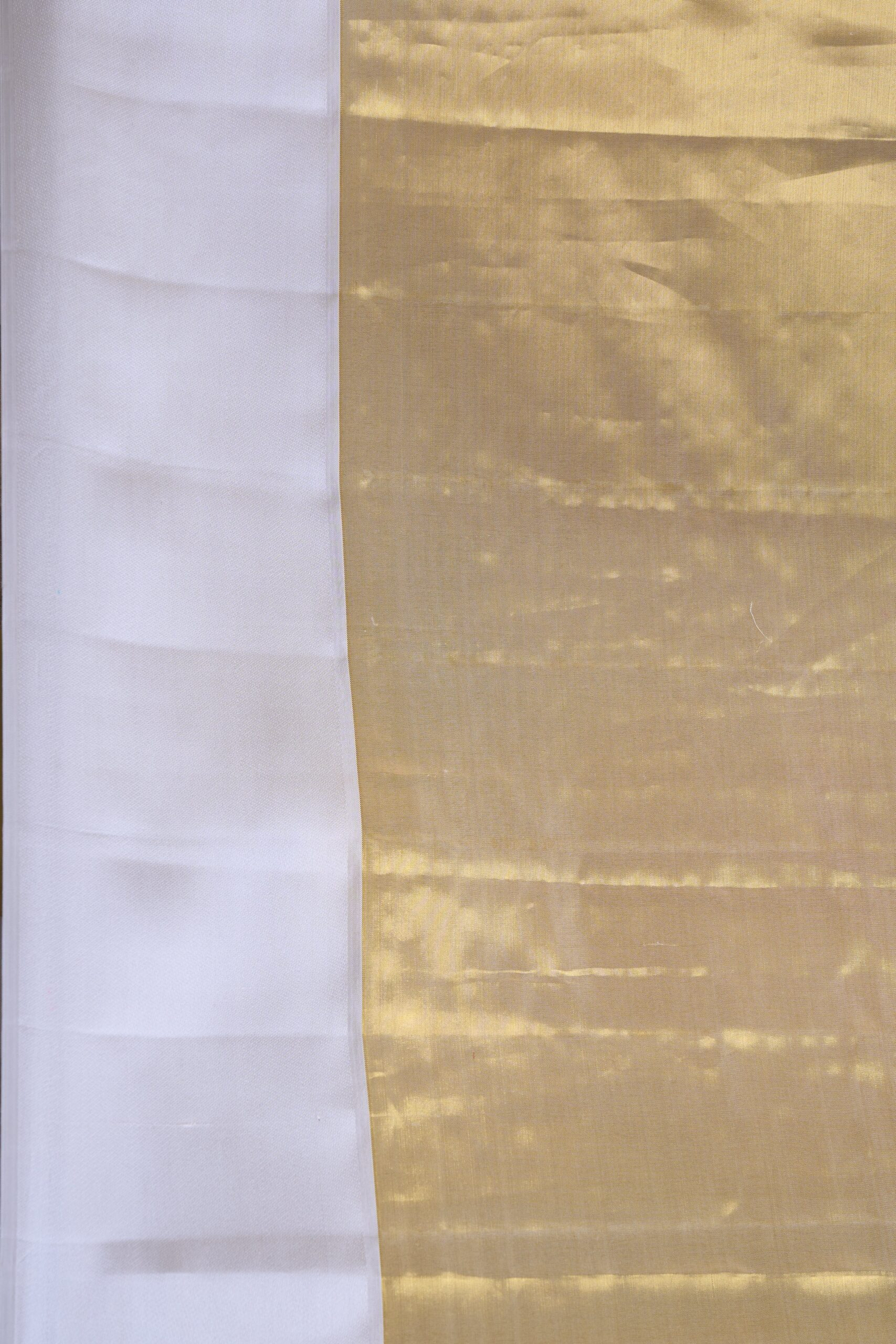 Golden Kanchipuram Silk Saree with Cream Border