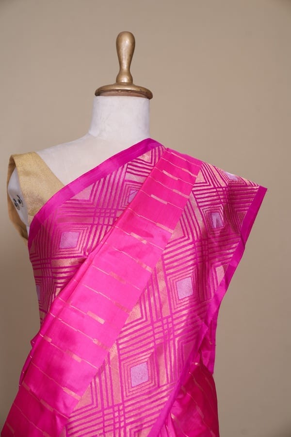 Hot Pink South Soft Silk Saree