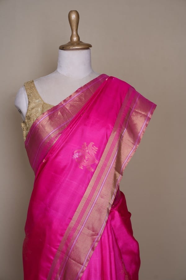 Hot Pink South Soft Silk Saree