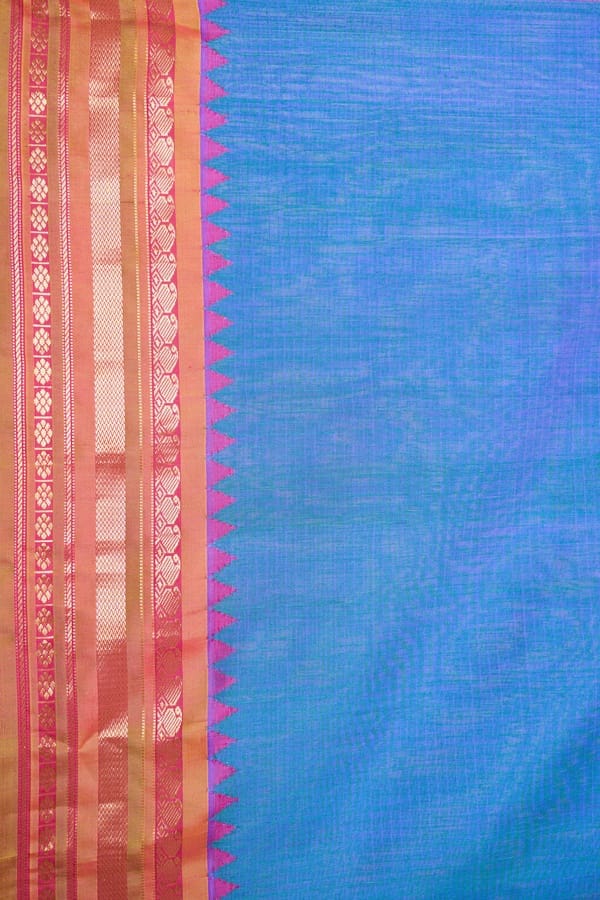 Indigo Blue Gadhwal Silk Saree