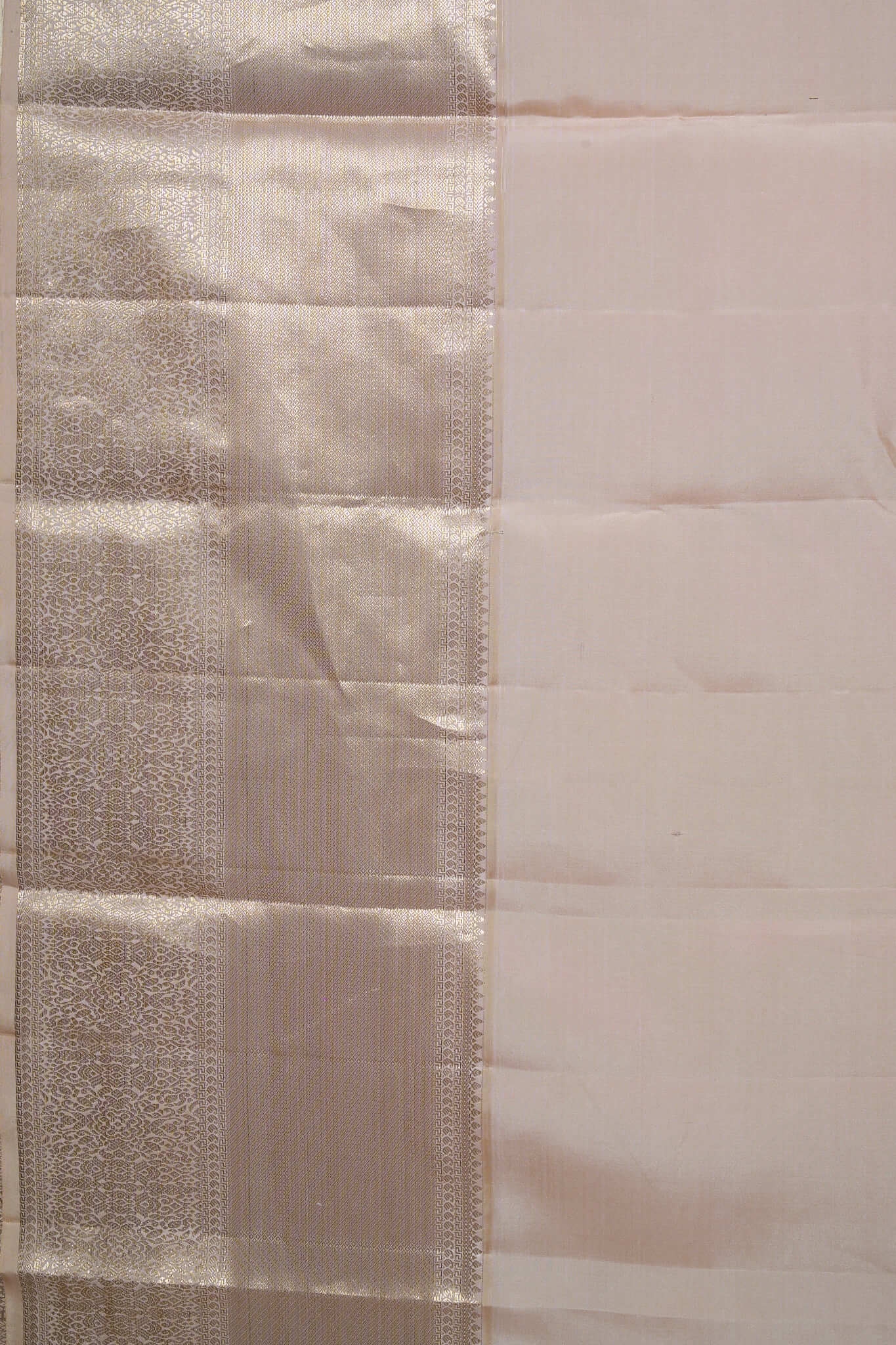 Lavender With Cream Border Kanchipuram Silk Saree