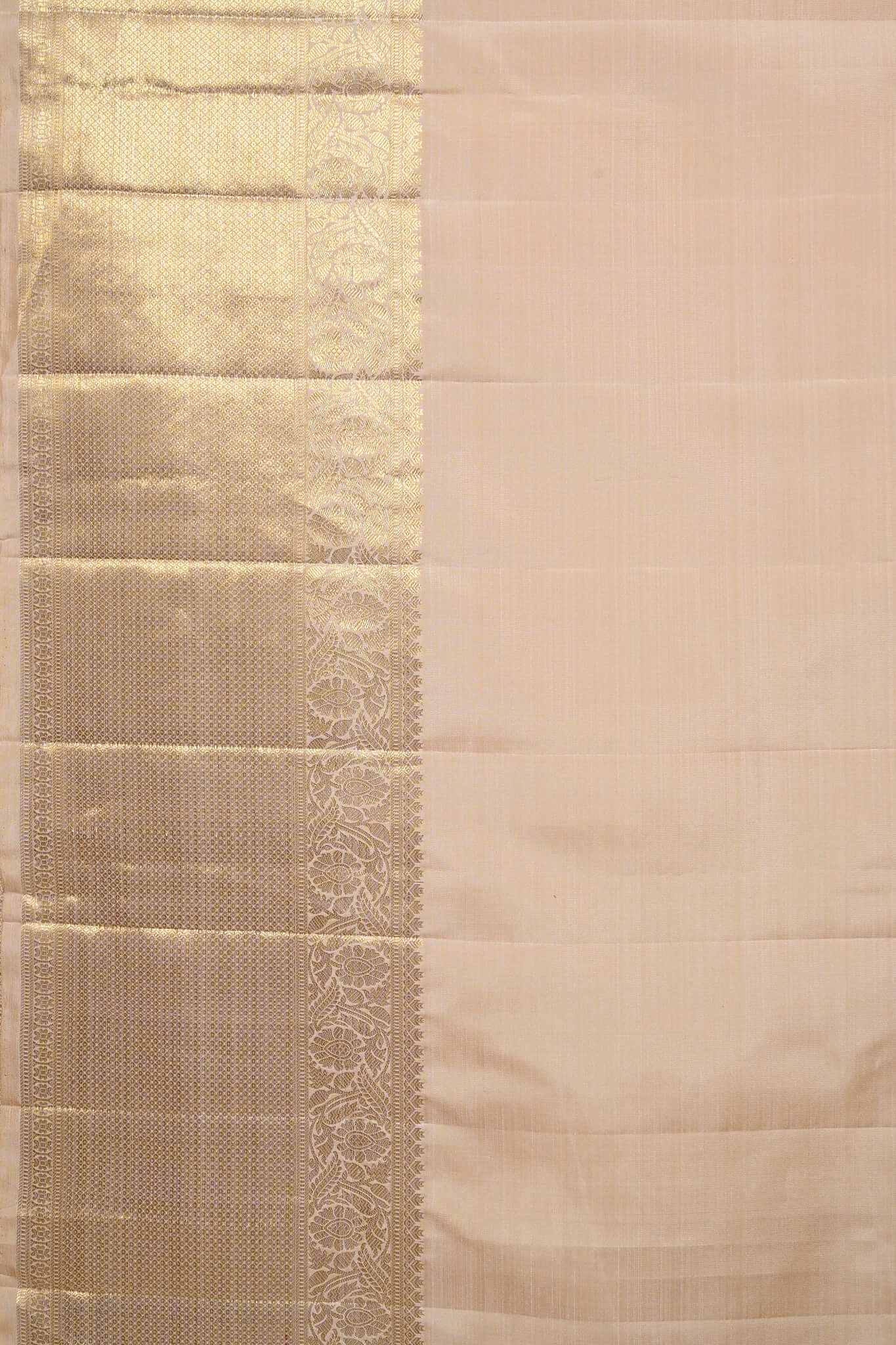 Lemon Cream Kanchipuram Silk Saree
