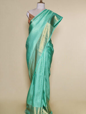 Lemon Mint Green Kanchipuram Silk Saree