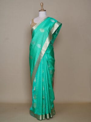 Mint Green With Cream Pallu South Soft Silk Saree