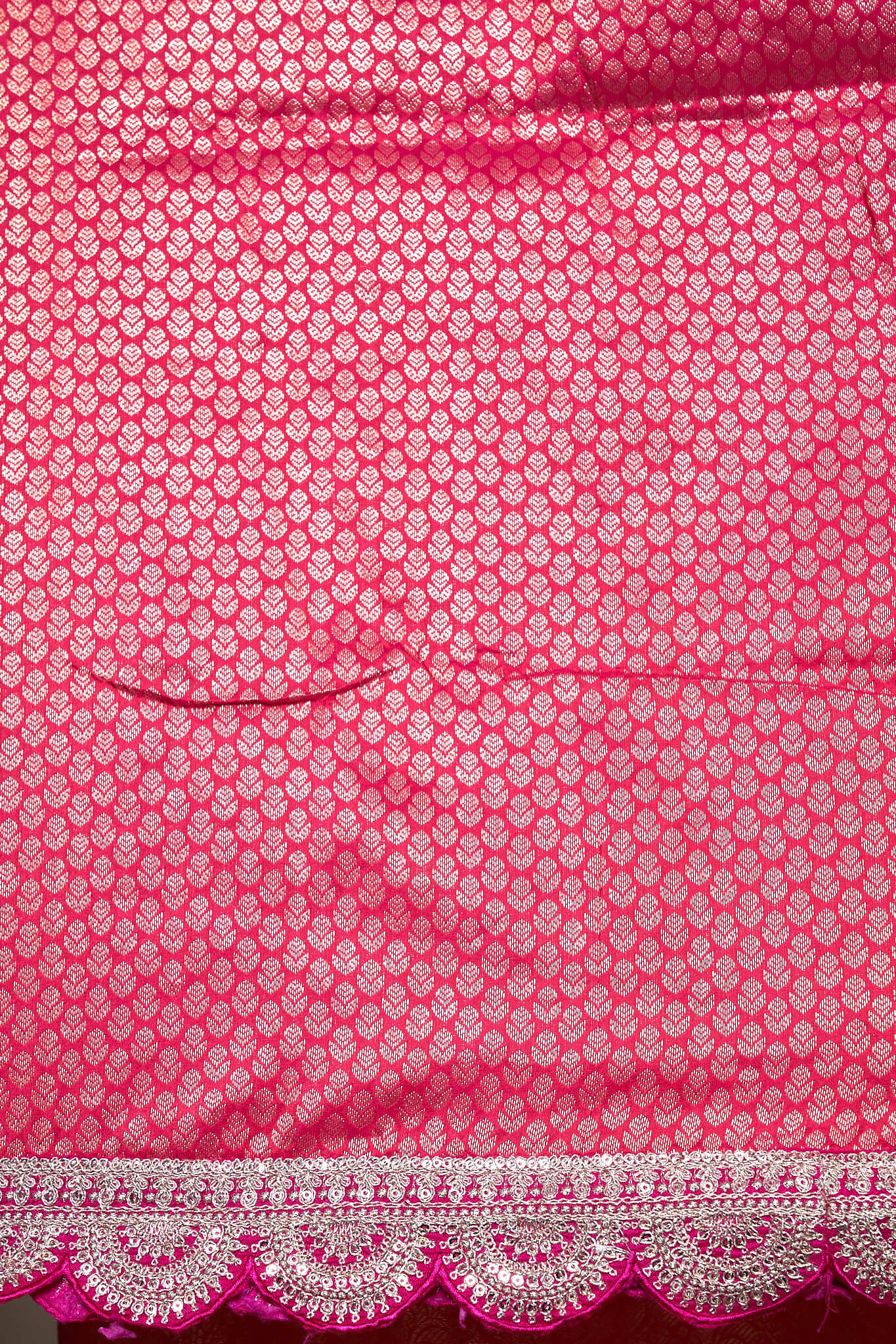 Multi-Color Brocade, Bandhani & Paithani Chex Pallu Signature Saree with Pink Zardoshi Cutwork Border