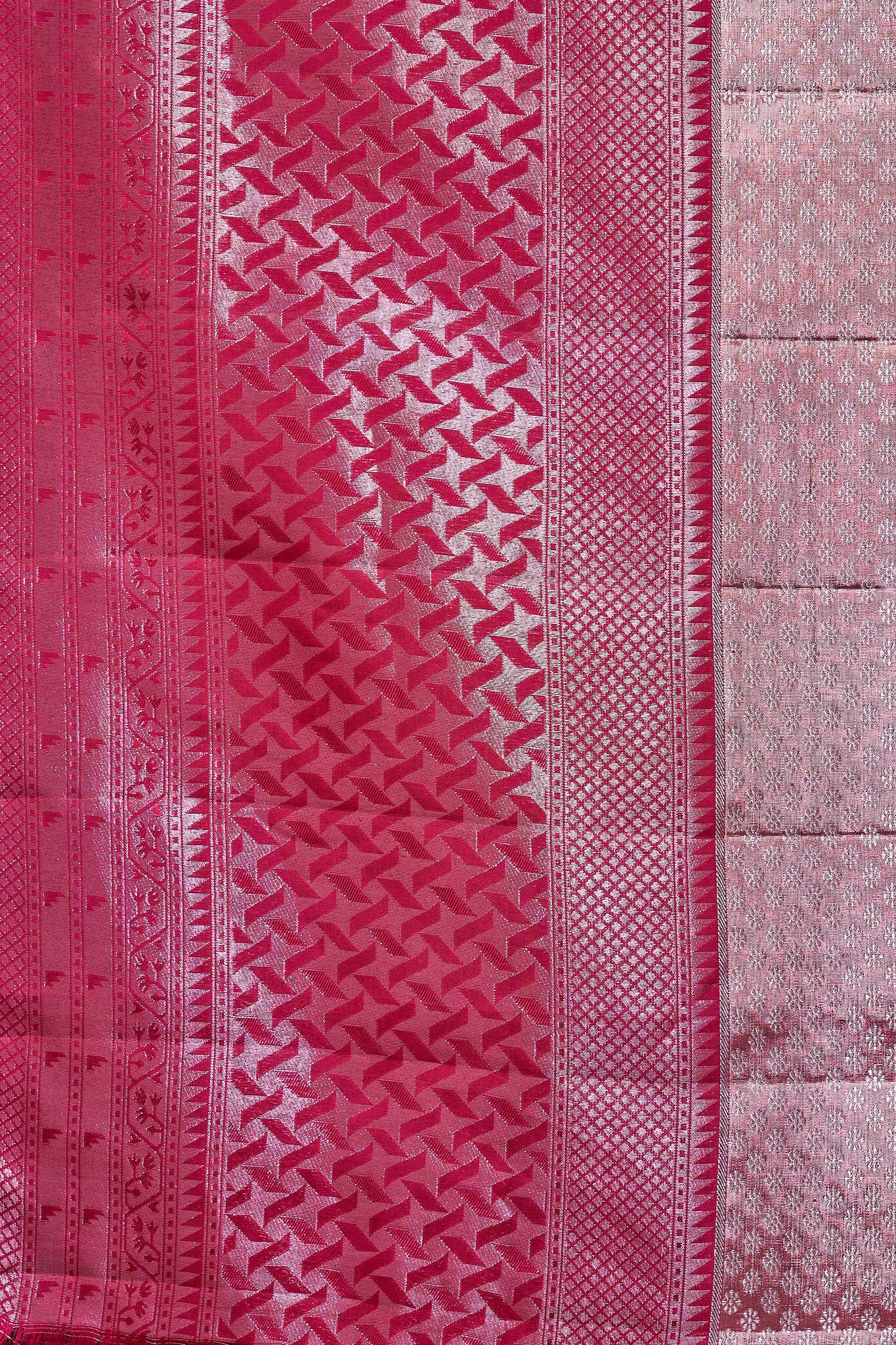 Mustard With Magenta Border South Brocade Silk Saree
