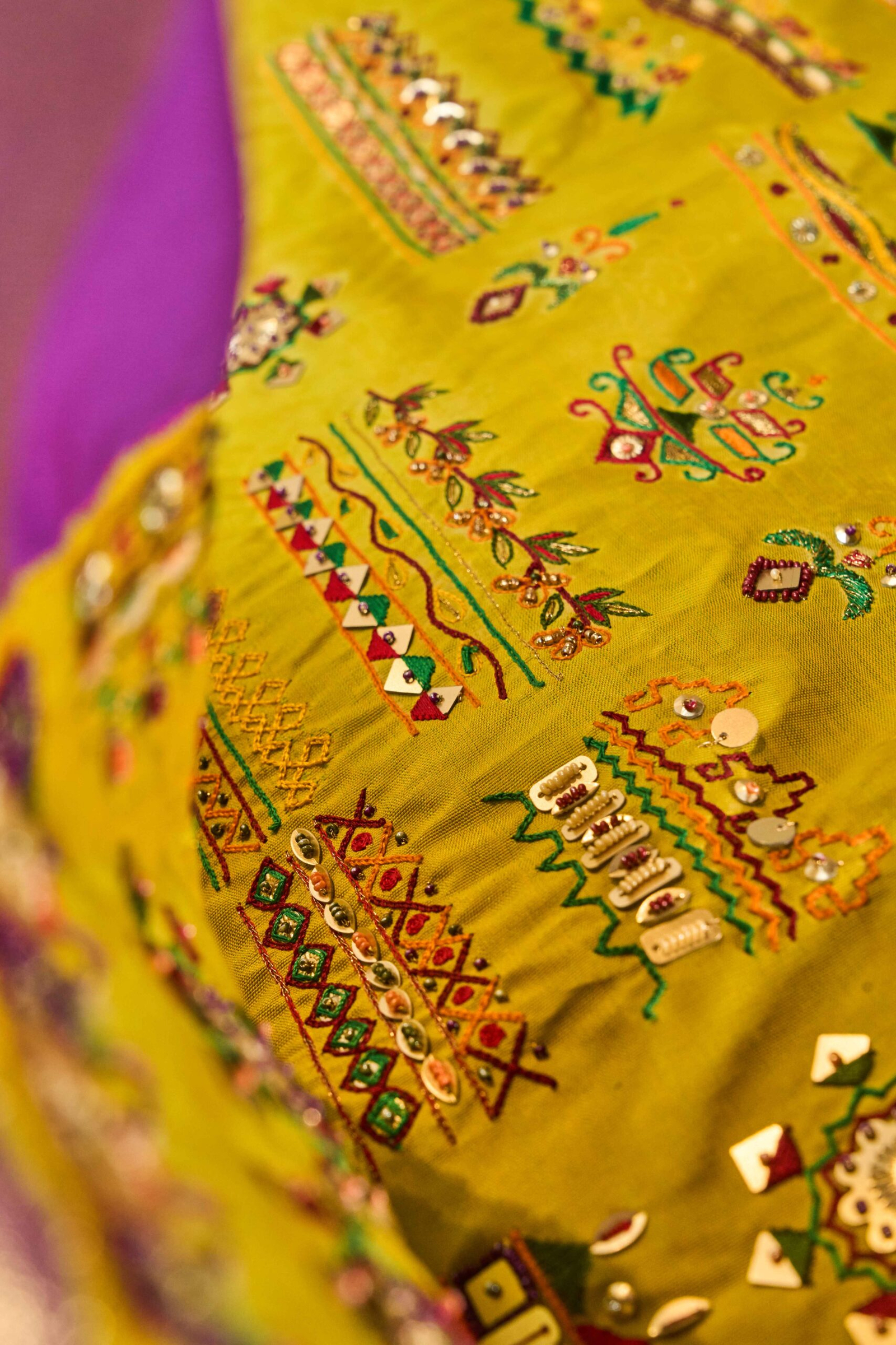 Mint-Pista Kanjivaram with Dharwadi work & Purple Border Signature Silk Saree
