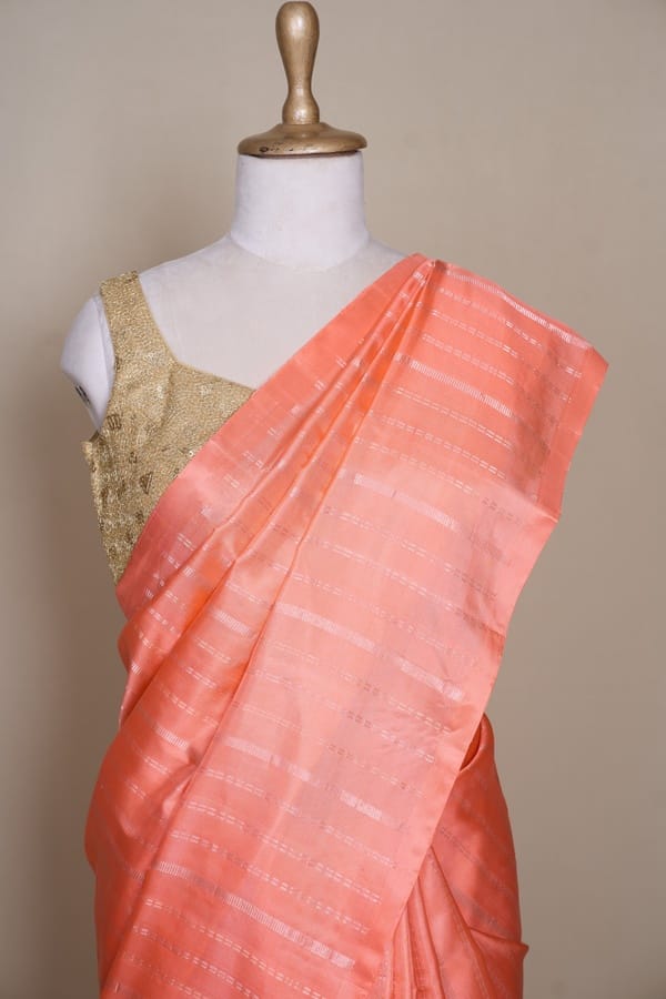 Peach South Soft Silk Saree