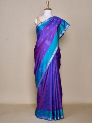 Purple With Rama Green Pallu South Soft Silk Saree
