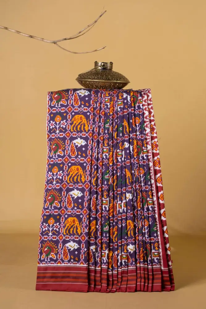 Purple Patola Double Itkat Patola Saree