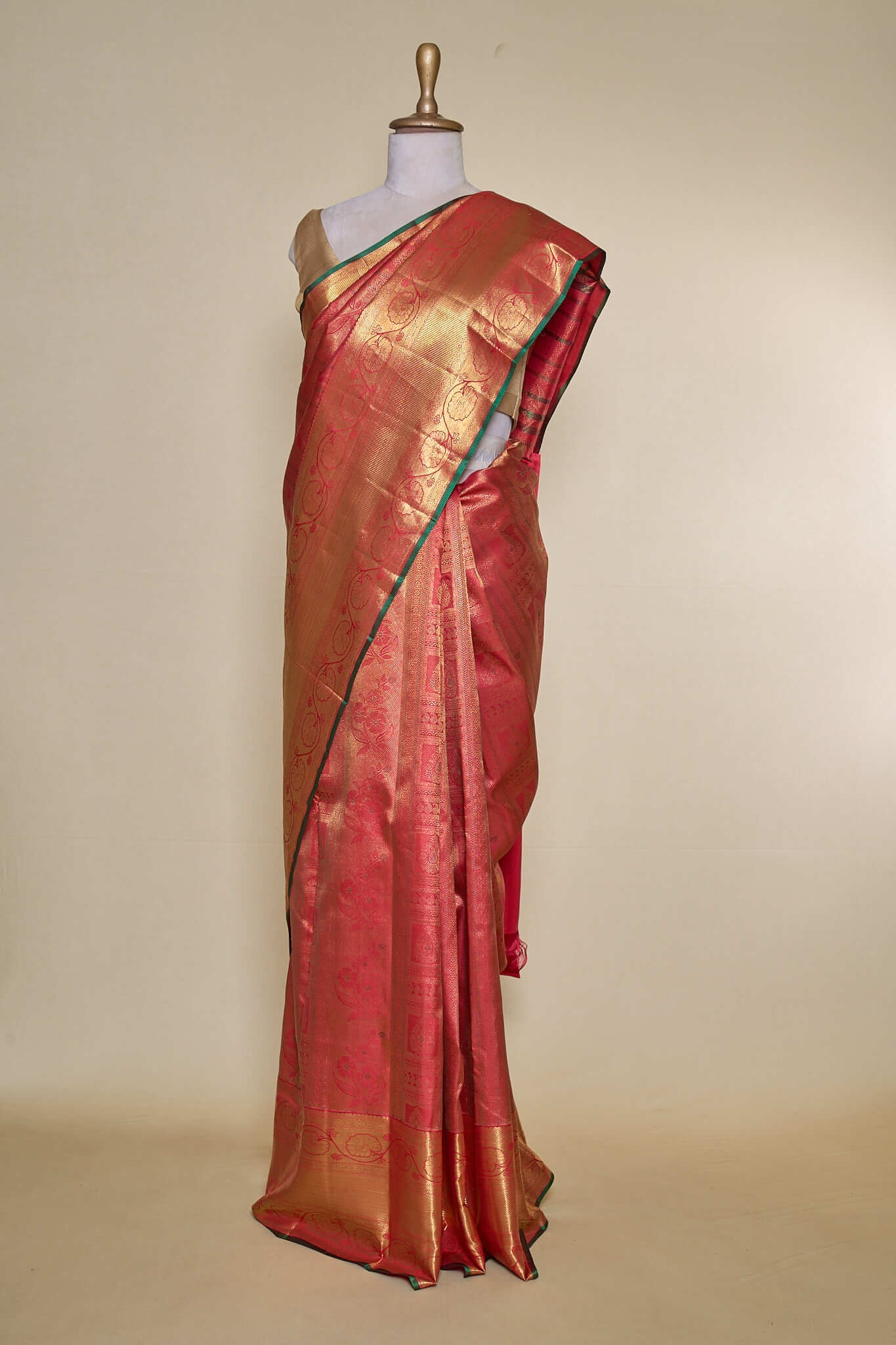 Rusty Maroon South Brocade Silk Saree