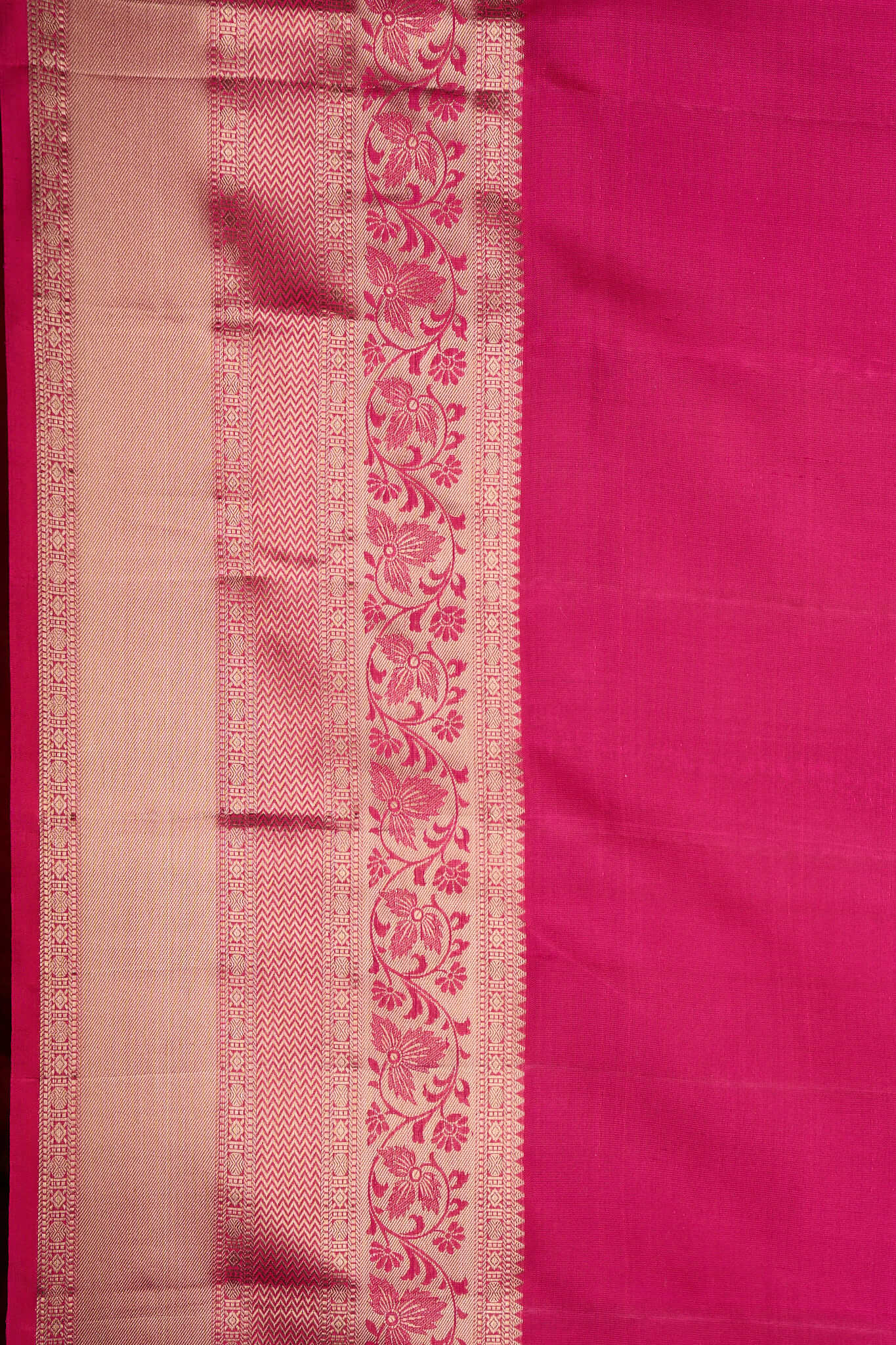 Short Rani Pink South Silk Saree