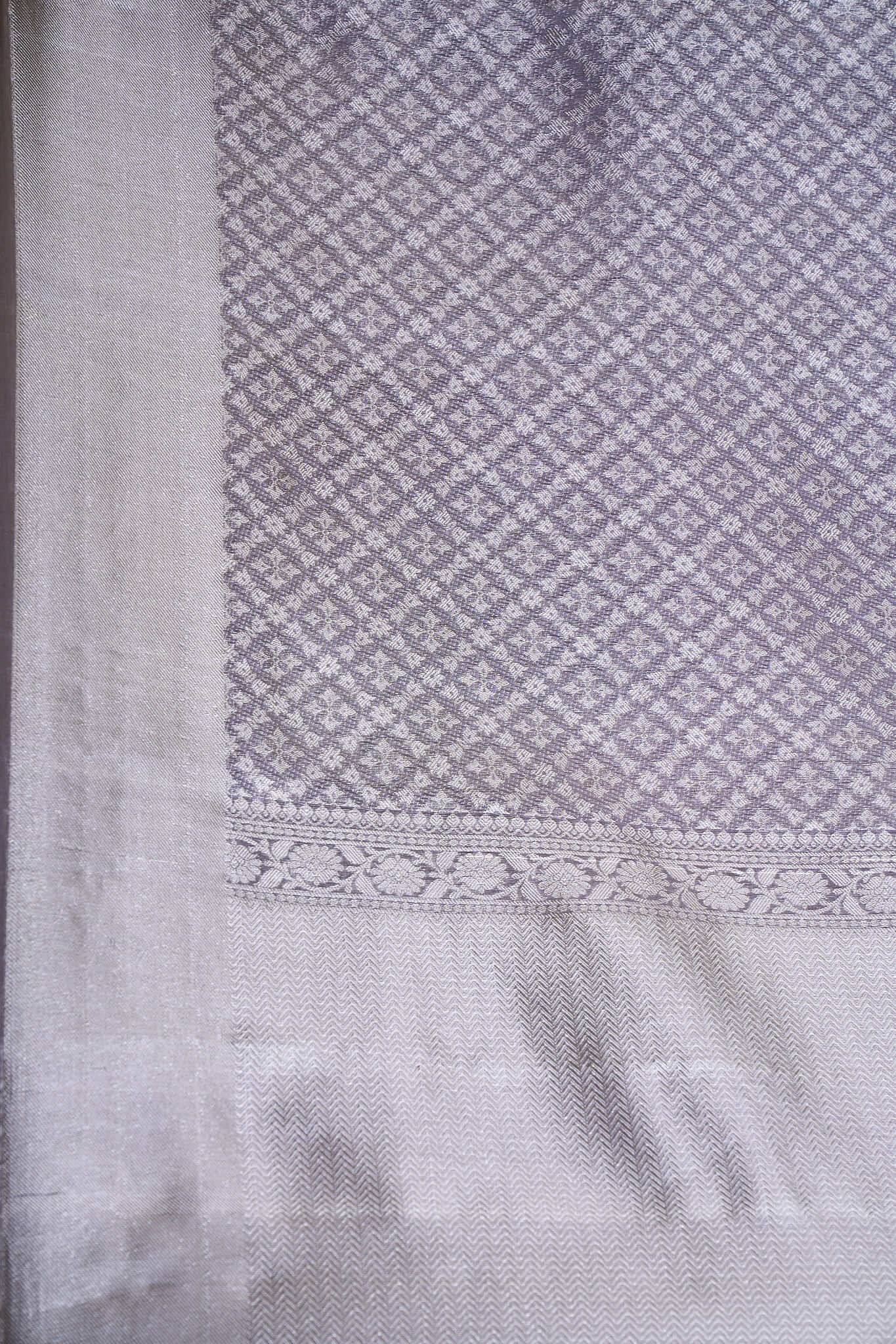 Steel Grey Kanchipuram Silk Saree