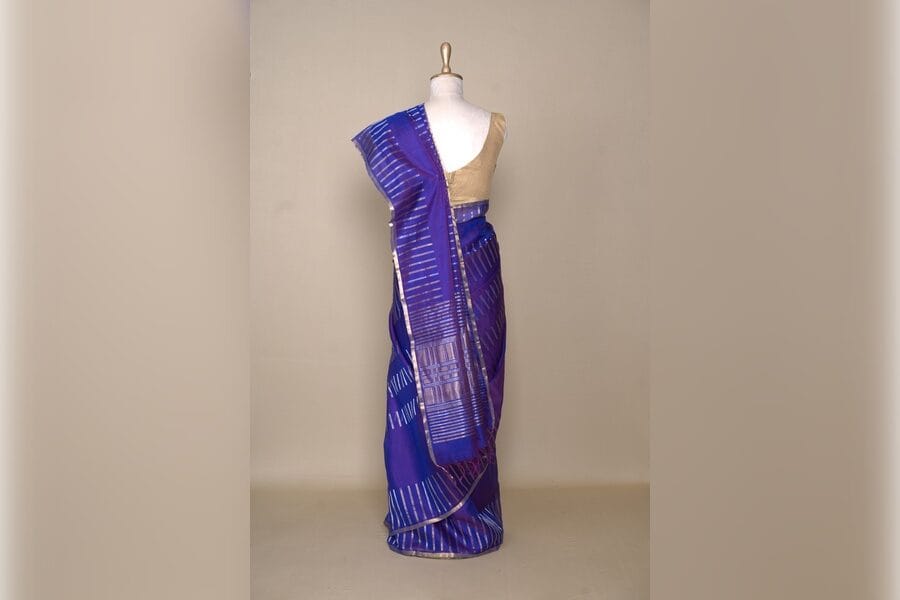 Purple Shaded South Kora Silk Saree