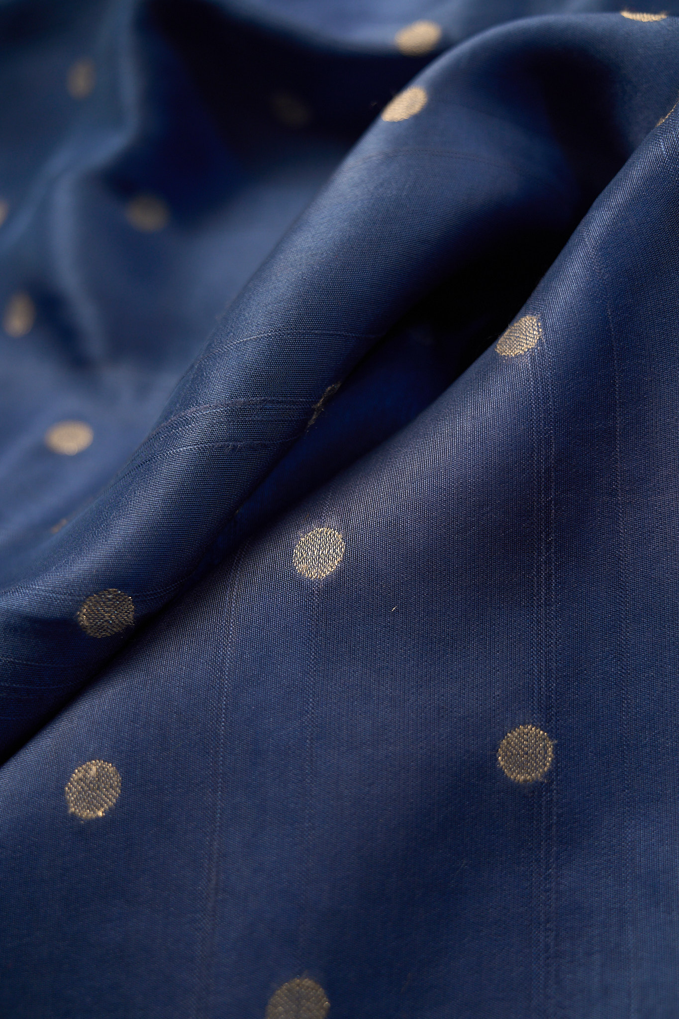 Denim blue raw Tussar saree