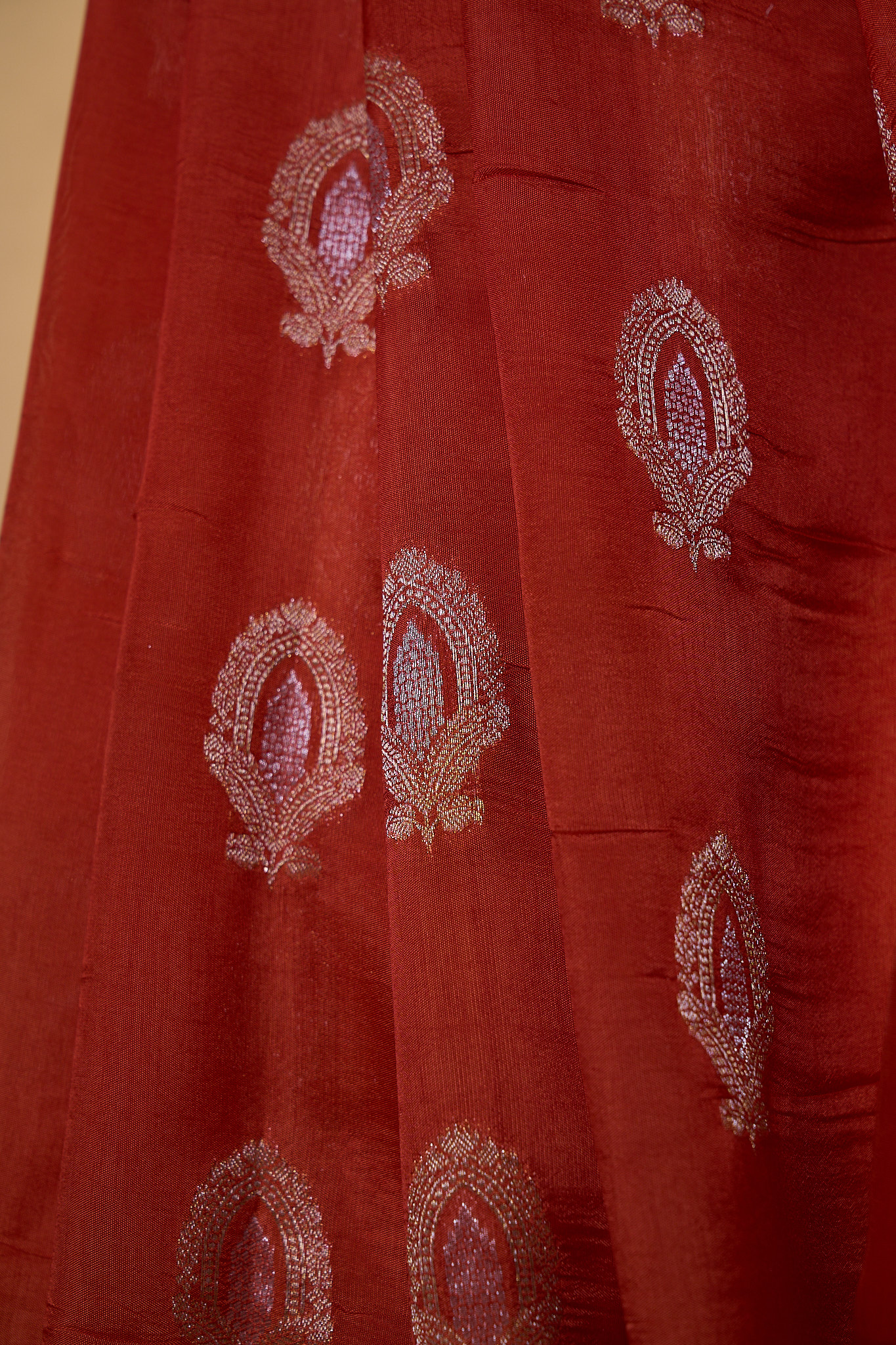 Rusty orange Kosa Tussar saree