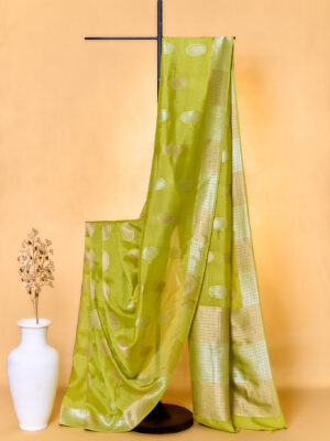 Mint pista Kosa Tussar saree