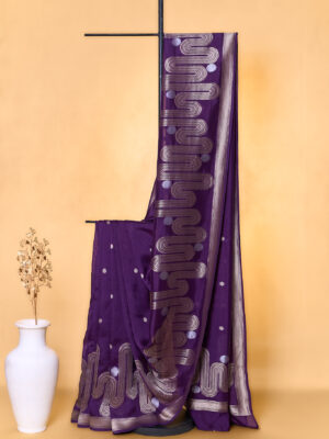Purple Kosa Tussar saree
