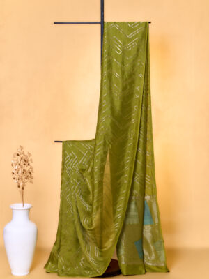 Dark pista Kosa Tussar saree