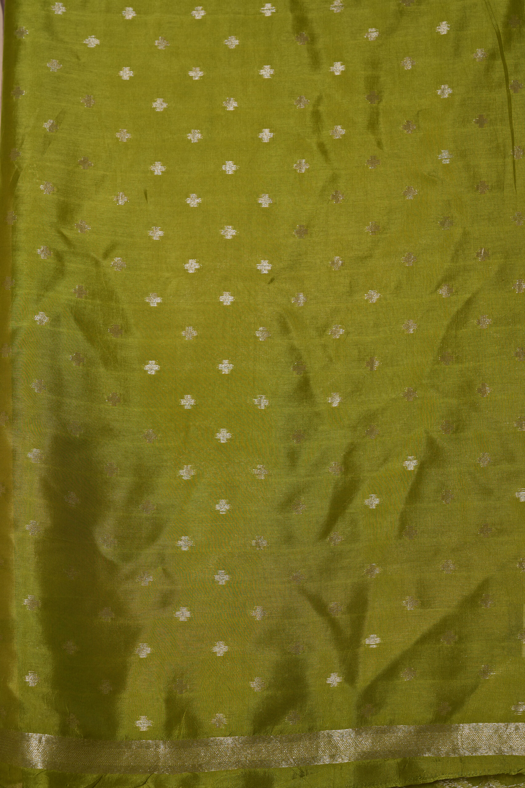 Dark pista Kosa Tussar saree