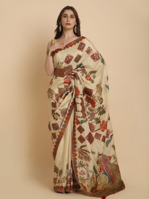 Muster Pichwai Mooga saree