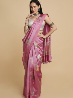 ORCHID PINK CHINIYA SILK SAREE