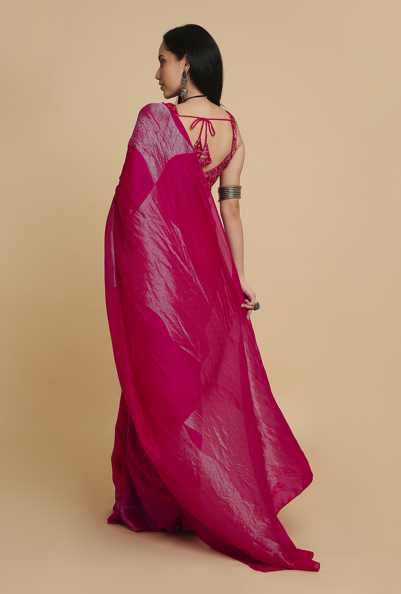 Rani Pink Kosa Silk Saree