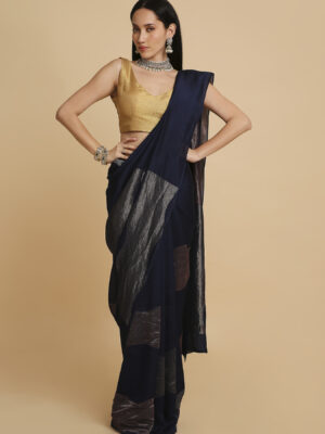Indigo Blue Kosa Silk Saree